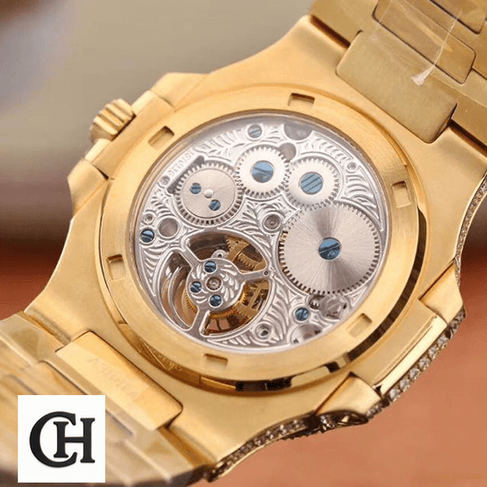 Patek Philippe Nautilus 5711/1A-018 Patek Philippe Gold Case Bracelet upside view