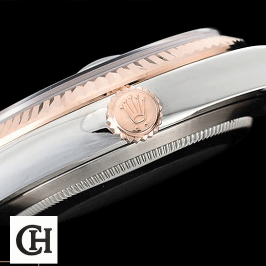Rolex Datejust 126231 "Two Tone" Authentic rolex datejust 126231 rose gold everose gold diamond dial oyster right 1 Rolex Datejust 36 126231-0033 Stainless Steel Case and Rose Gold Crown Pusher