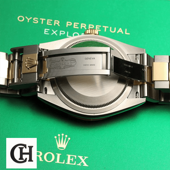 Rolex Explorer 124273 "Black Dial" Rolex 2021 Explorer 124273 Two Tone Bracelet Open Fold Clasp on the Rolex Box