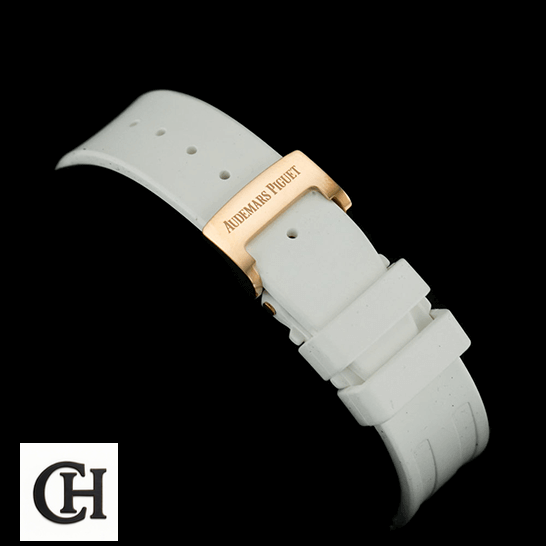 Audemars Piguet Royal Oak 67540OK.ZZ.D010CA.01 True unitedluxury lady watch clasp 1 Audemars Piguet White Rubber Bracelet gold clasp