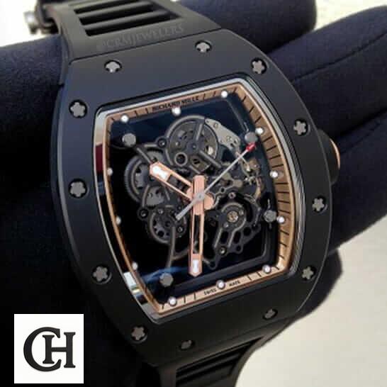 Richard Mille RM 055 Richard Mille Skeleton Black Dial on the hand