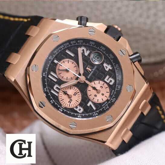 Audemars Piguet Royal Oak Offshore 26401RO.OO.A002CA.01 "Rose Gold" Ultra Realistic ap leather strap gold ap-leather-strap-gold-luxury