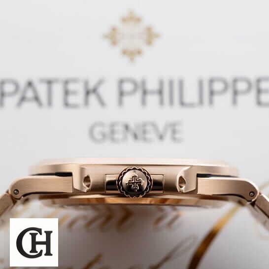Patek Philippe Nautilus Chronograph 5980/1R-001 "Rose Gold Black Dial" Edition patek philippe nautilus rose black dial 5 Patek Philippe Nautilus Rose Gold Case crown on the patek logo