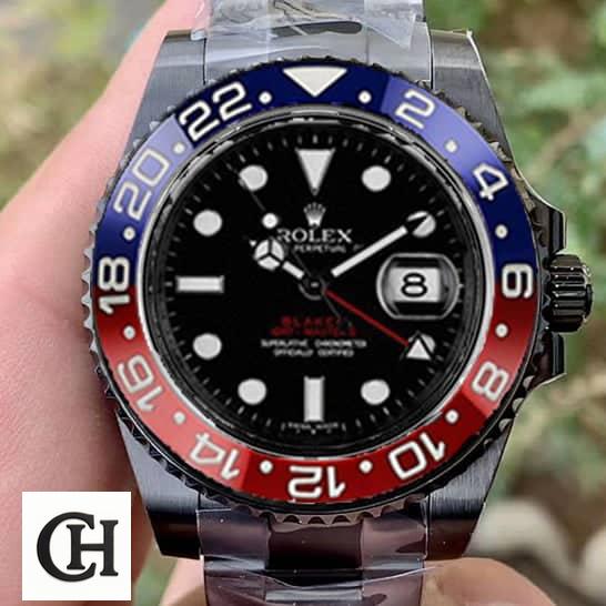 Rolex GMT-Master II 126710BLRO-0001 "Blaken Pepsi" unitedluxury rolex pepsi blaken black dial Rolex Pepsi Black 126710BLRO-0001 Two tone Bezel