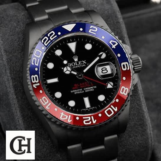 Rolex GMT-Master II 126710BLRO-0001 "Blaken Pepsi" unitedluxury rolex pepsi blaken black left Rolex Pepsi Black 126710BLRO-0001 Black Dial with stick and dot indices