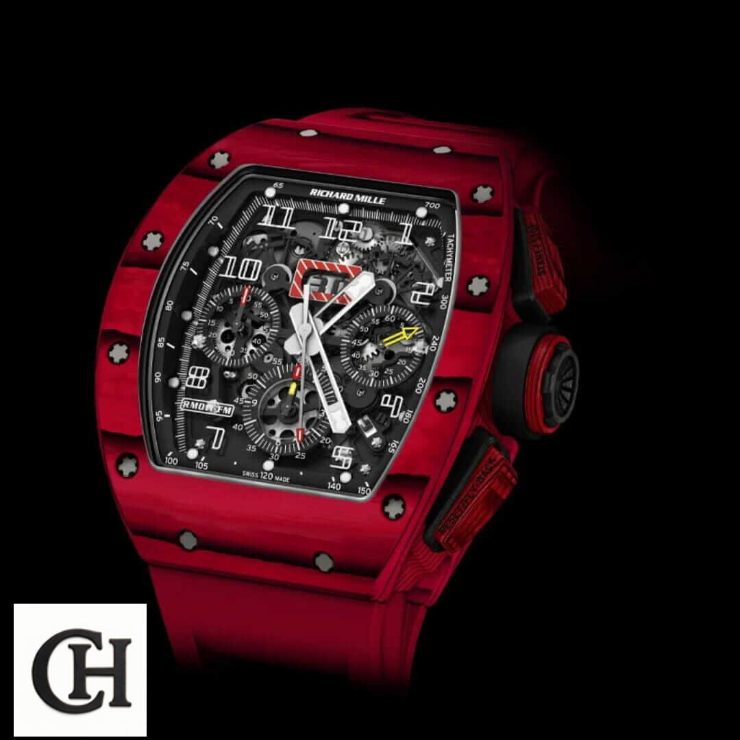 Richard Mille RM 11-03 Richard Mille RM1103 Red Black Background front view