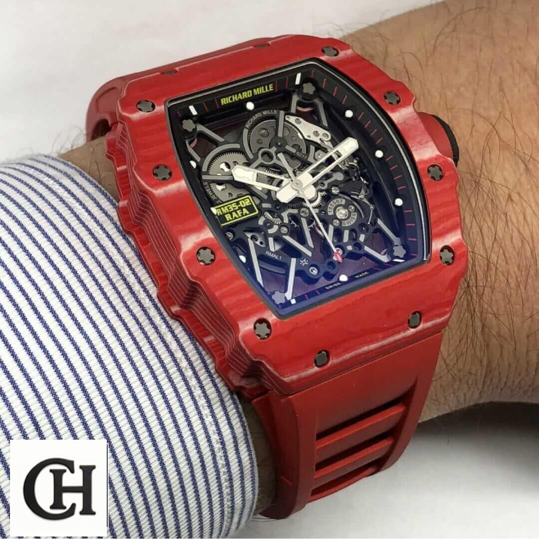 Richard Mille RM 35-02 Richard Mille RM35-02 Red Rubber Bracelet on the wrist