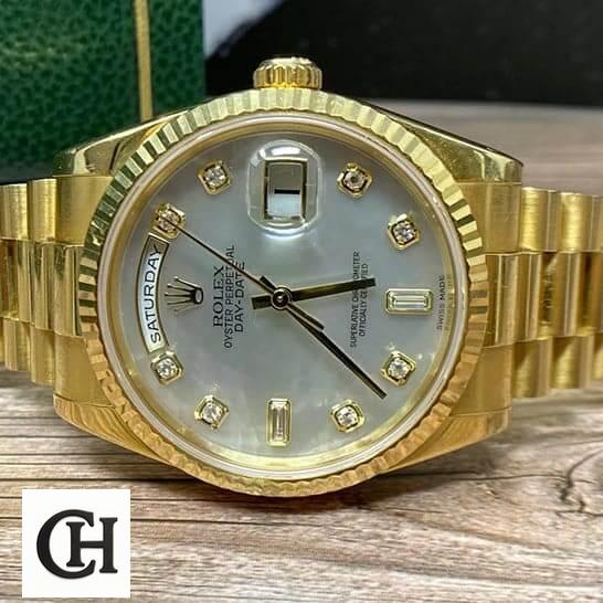 Rolex Day-Date 128238 "Mother of Pearl" rolex 128238 yellow gold 3 Rolex Day Date Champagne Dial 128238