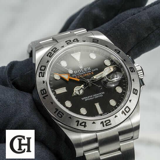 Rolex Explorer II 216570 on the hand Rolex Explorer II 216570-0001 Black Dial and stick/dot indices