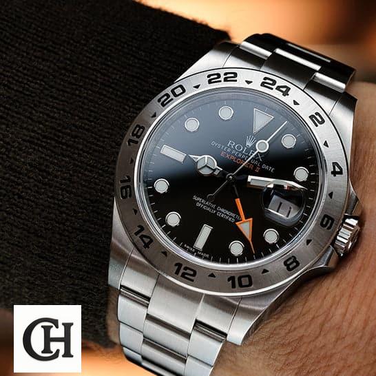 Rolex Explorer II 216570 Rolex Explorer II 216570-0001 Stainless Steel Bezel on his arm