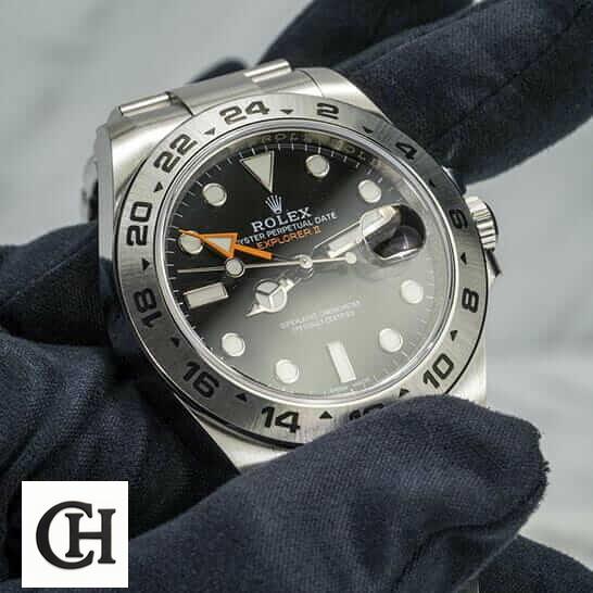 Rolex Explorer II 216570 Rolex Explorer II 216570-0001 Stainless Steel Bezel on the hand