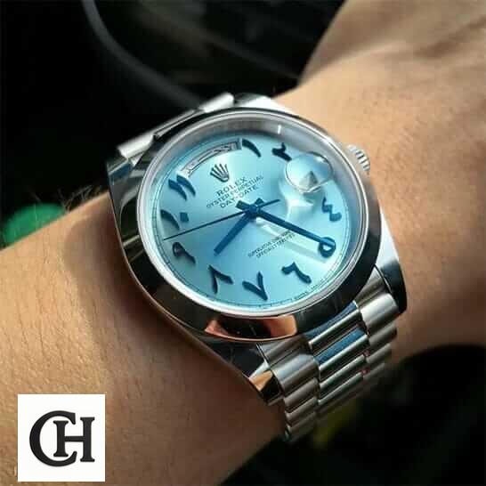 Rolex Day-Date 228206 Rolex DayDate 40 228206 Turquoise Dial on his arm