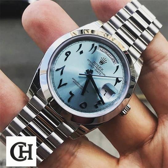 Rolex Day-Date 228206 Rolex DayDate 40 228206 Arabic indices Dial on his hands