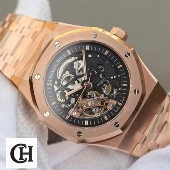 Audemars Piguet Royal Oak Skeleton Black Dial on the hand