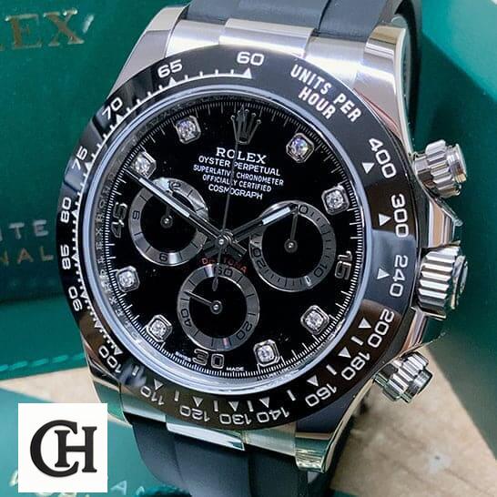 Rolex Daytona Cosmograph 116519LN Rolex Daytona Oysterflex 116519LN Dial is Black with Diamond