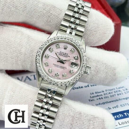 Rolex Datejust 126234 "Diamond Bezel" Premium datejust pink diamond 3 Rolex Datejust Stainless Steel Jubilee Bracelet Pink Diamond Dial on the hand