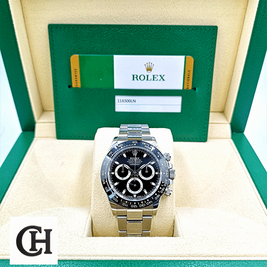 Rolex Daytona 116500ln-0002 Stainless Steel Oyster & Guarantee Card in the Green Rolex Box
