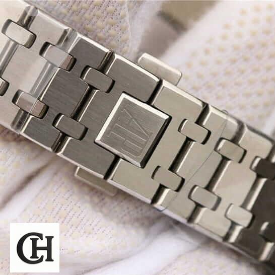 Audemars Piguet Royal Oak Stainless Steel Bracelet on the white glove hand