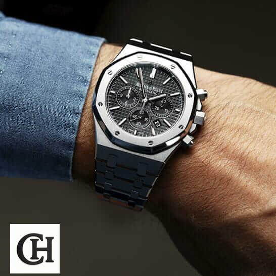 Audemars Piguet Royal Oak Black Dal Stainless Steel on the man wrist