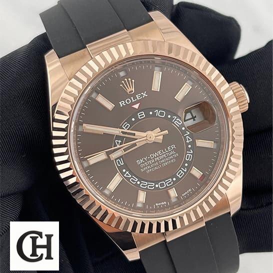 Rolex Sky-Dweller 326235 Rolex Sky-Dweller Chocolate Dial 326235 Fluted Bezel