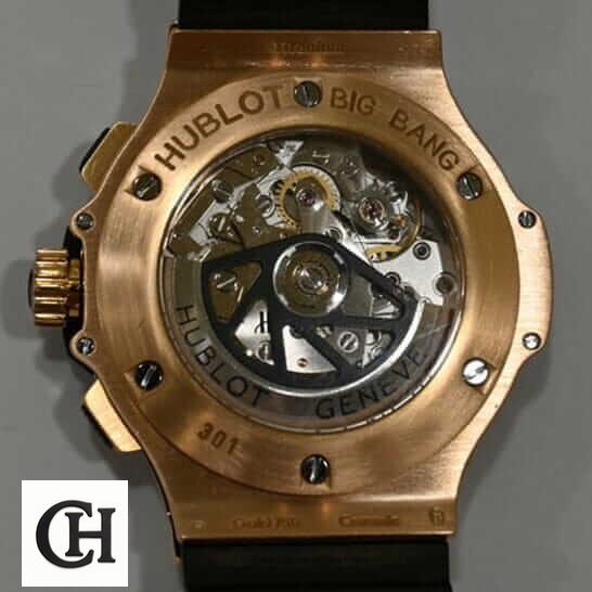 Hublot Big Bang Original 301.PB.131.RX Hublot Big Bang Gold Geneve Black Rubber Bracelet upside view