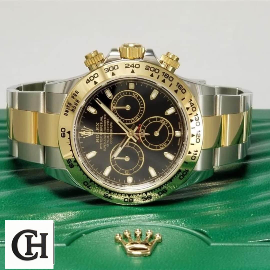 Rolex Daytona 116523 Rolex Daytona Gold & Steel Black 116503 on the Green Rolex Box