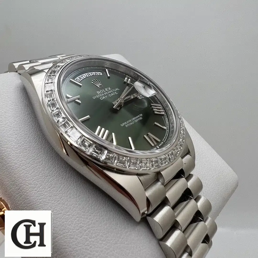 Rolex Day-Date 228238 Rolex Day Date 228349RBR Left Side Stainless Steel Case