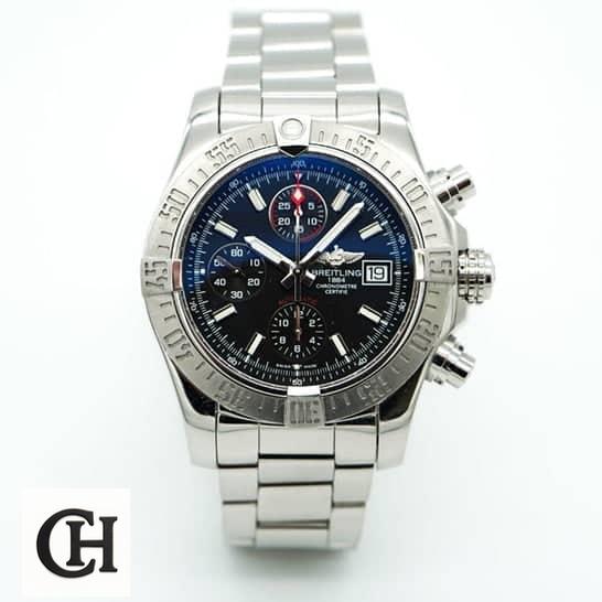 Breitling Super Avenger II A13370 "Black Dial" Premium Duplicate Edition breitling super avenger a13370 rrepliccaaa1 Breitling Super Avanger A11370 Blue Dial Chronograph