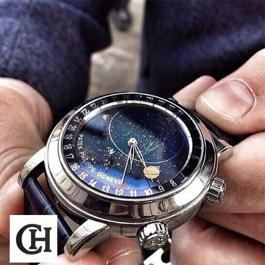 Patek Philippe Celestial 6102P-001 Patek Philippe Celestial Grand 6102 Blue Dial on the man hand