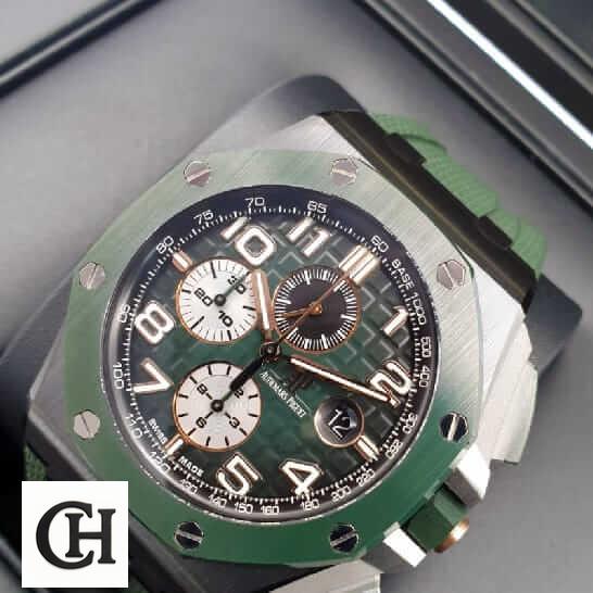 Audemars Piguet Royal Oak Offshore 26405CE.OO.A056CA.01 "Green Dial" High-End ap green black ceramic left Audemars Piguet Royal Oak Offshore 26405CE.OO.A056CA.01 "Green Dial" High-End ap green black ceramic left