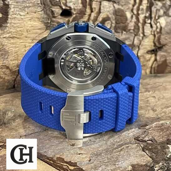 Audemars Piguet Royal Oak Offshore Chronograph 26405CE.OO.A002CA.01 "Black & Blue" Near Original ap royal offshore blue mechanism ap-royal-offshore-blue-mechanism