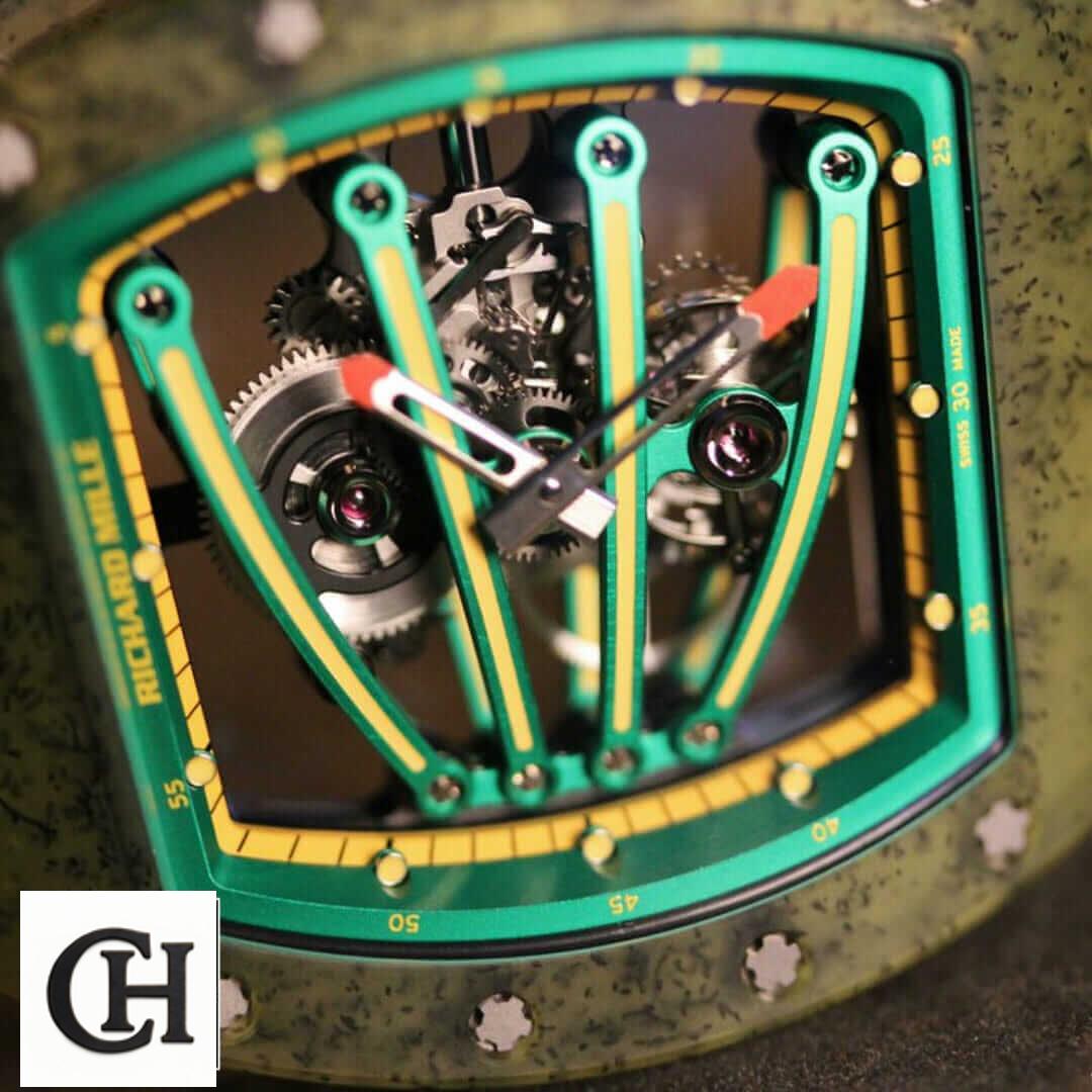 Richard Mille RM 59-01 Richard Mille Green Dial Bezel Carbon Case close view