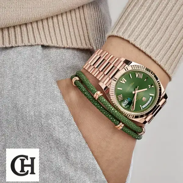 Rolex Day-Date 228235 "Everose Green Roman Dial" roelx daydate green roman dial Rolex Day-Date 228235 "Everose Green Roman Dial" roelx daydate green roman dial